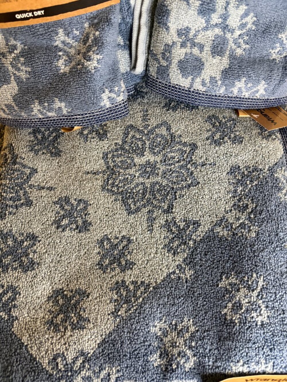 Wrangler Blue Floral 8 Pc Bath Towel Set Bath Hand Towels Quick Dry Cotton NWT - Picture 6 of 6